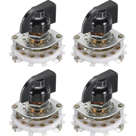 Rotary Switch 1P6T 1 Pole 6 Positions for Band Selection 1 Stage for TV Radio Machine Home 4 Pieces (1/4)