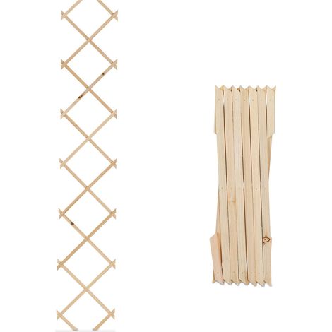 Set de 3 tutores extensibles para plantas trepadoras jardín 180 x 30 x 1 cm de madera de abeto natural 130016868 (1/3)