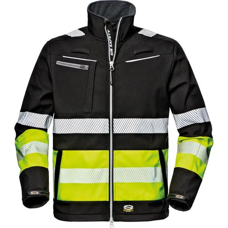 SIR SAFETY SYSTEM SOFTSHELL CONTRAST Veste softshell haute visibilité noir jaune Taille XL