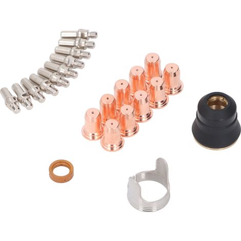 Kit de 23 pièces pour découpeur plasma : buse, électrode, coupelle et anneau de protection. (1/5)