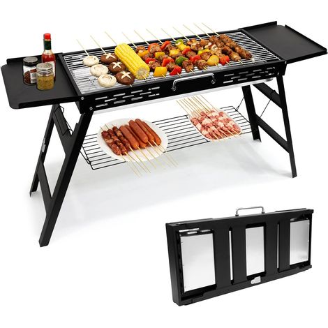 Foldable and Portable Charcoal Barbecue Cooking surface 75 x 29.5 cm, for garden, outdoor adventures, picnics and camping (1/5)