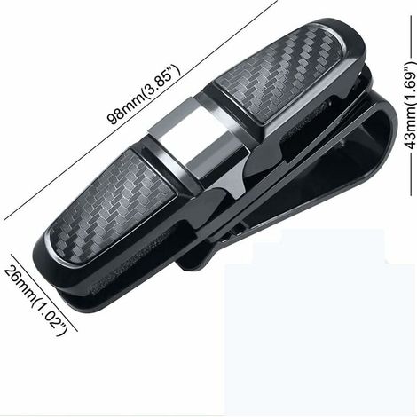 Porte Lunettes pour Voiture,2 Pièces Supports de Lunettes,Porte Lunette Voiture,Clip à Double Extrémité,avec Rotation à 180 Degrés pour Pare-Soleil de Voiture (1/4)