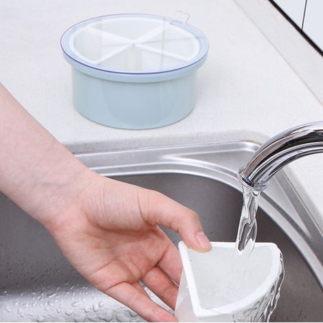 Pots à épices, boîtes à condiments, salières, récipients à épices, boîtes à épices rondes à plusieurs compartiments pour la cuisine, boîtes de rangement, ensemble de pots à épices ronds, bleu-gris (1/5)