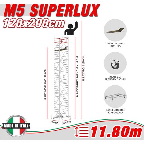 Trabattello M5 SUPERLUX Altezza lavoro 11,80 metri