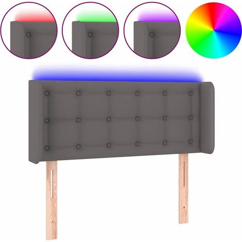 Maison Exclusive - LED Kopfteil Grau 93x16x78/88 cm Kunstleder (1/5)
