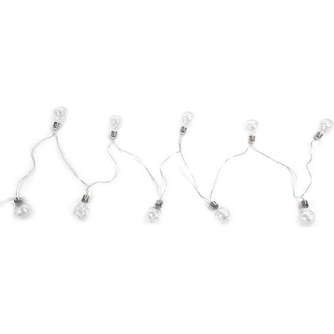 Guirlande lumineuse E27 100 LED fils cuivre ampoules boules, décoration maison fête anniversaire Noël chambre enfant chambre bureau, alimentation USB ou piles (10 boules, sans piles). (1/5)