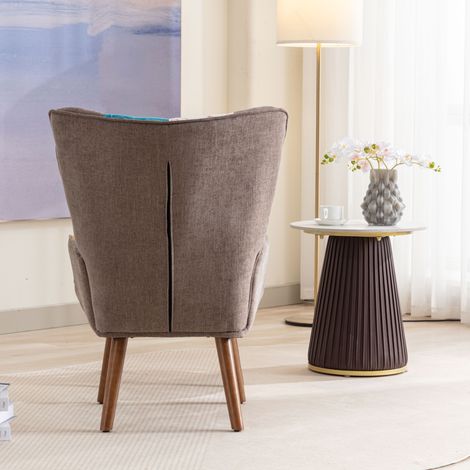 Chauffeuse de salon avec repose-pieds, dossier et coussin, ensemble fauteuil de détente assorti (1/5)