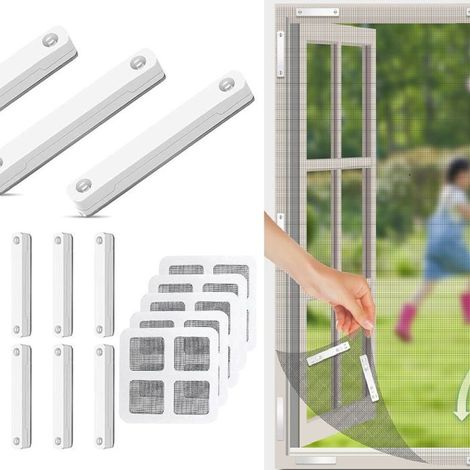 Lot de 14 clips de fixation moustiquaire, sans perçage, attaches pour installation de fenêtre (1/5)