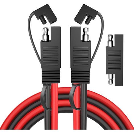SAE-zu-SAE-Verlängerungskabel, 10 AWG, 30 cm, Kabelbaum-Schnellkupplung, SAE-Stecker mit SAE-zu-SAE-Umpolungsadapter für Automobile, Solarpanel, SAE-Stecker, Motorräder, Autos, Traktoren