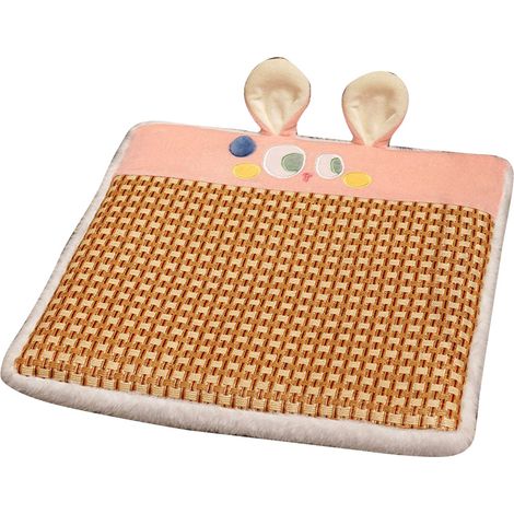 Coussin de Chaise Été Respirant, Coussin Rafraîchissant Anti-Dérapant avec Fond Adhérent, Lapin Rose pour Bureau et Voiture (1/5)