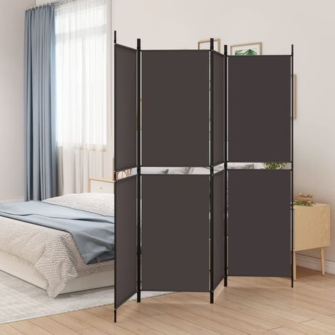 4-tlg. Paravent Braun 200x180 cm Stoff (1/5)