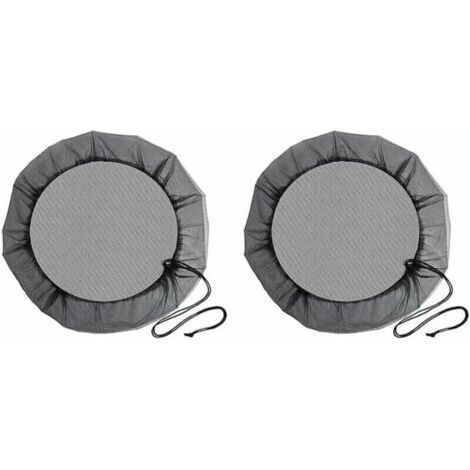 Filet de baril de pluie de diamètre 80 cm, 2 pièces filet de protection avec cordon de serrage, couverture anti-moustiques et animaux pour collecteur d'eau de pluie