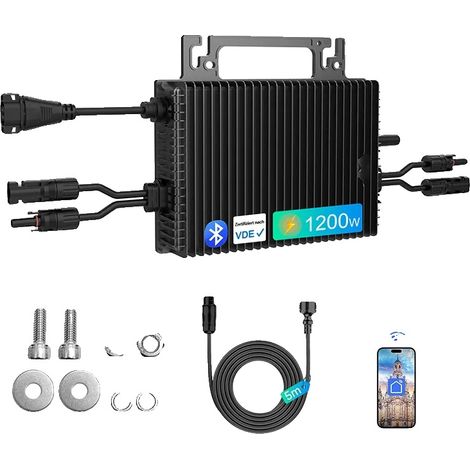 Micro Onduleur, Compatibilité WiFi, Gestion Efficace de l'Énergie, 1200W, 190-270V, 16-60V (1/2)