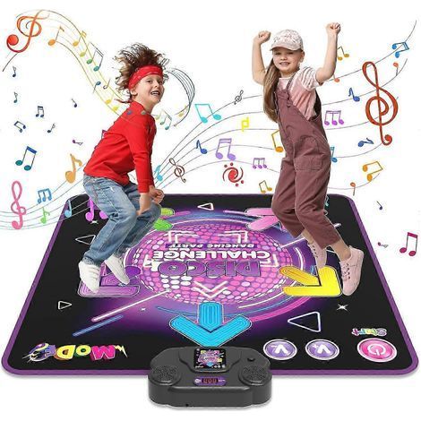 Tapis de danse pour enfants. jouet pour garçons et filles de 3 à 10 ans. tapis de danse électronique avec lumière LED. volume réglable. musique intégrée. 4 modes de jeu. cadeau d'anniversaire ou de No (1/5)