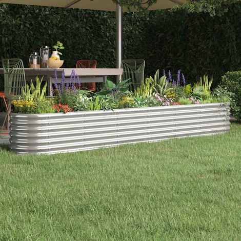vidaXL Jardinera arriate acero galvanizado plata 260x40x36 cm (1/5)