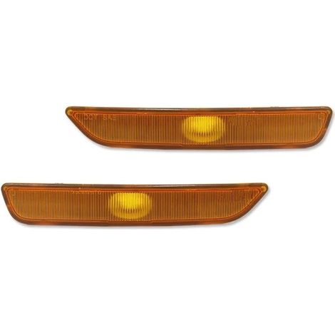 Feu de Position Pour Ford Pour Mustang 2010-2014 Pare-chocs Avant Et Arrière Marqueur Latéral Coques Lentille Rouge Ambre Fumé Sans Ampoule Feu d'encombrement(2pcs amber front)