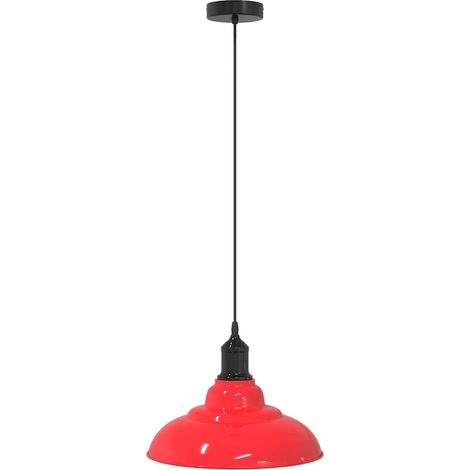 vidaXL Lampada Sospensione Regolabile E27 Rosso Lucido Ø31 cm Metallo (1/5)