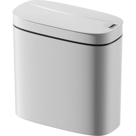 Poubelle Intelligente, 14L Poubelle Automatique avec Détecteur d'odeurs, Couvercle de Poubelle Sans Contact pour la Salle de Bain, la chambre, la cuisine et le bureau - Blanc