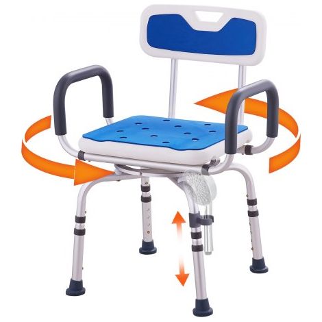 Sedia da Doccia Girevole a 360 Gradi, Sedile da Doccia Regolabile (1/5)