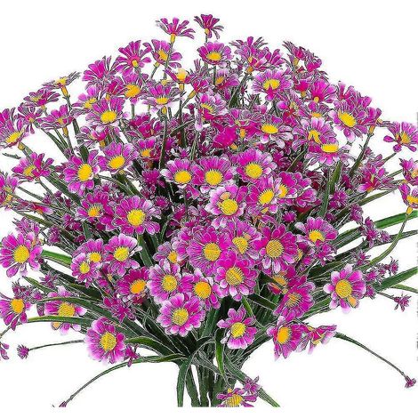 4 fleurs artificielles pour l'extérieur, idéales pour décorer jardins, vérandas, jardinières et plantes suspendues. (1/5)