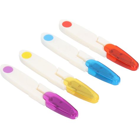 Lot de 4 ciseaux à fil compacts en forme de U pour tissus et broderie, avec étui pour projets de couture DIY (1/5)