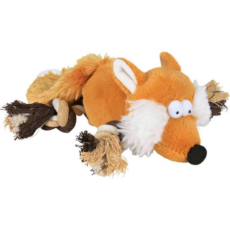 TRIXIE Volpe con zampe e corda, Peluche, 34 cm, Cane