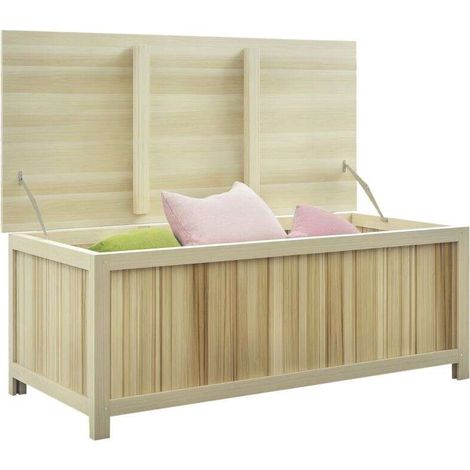 Coffre de rangement de jardin en bois 172 L avec vérins 120 x 55 x 45 cm (1/4)