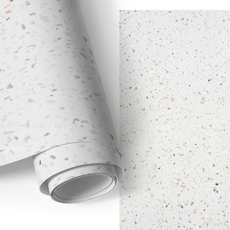 Klebefolie für Möbel - Möbelfolie - Selbstklebefolie - Kleiderschrank - Kommode - Schreibtisch - Terrazzo-Muster 50x100 cm