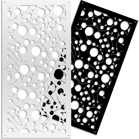 BAKTERIA- Panneau ajouré en PVC - Brise-soleil - Couleur : blanc - Dimension : 73x148 cm