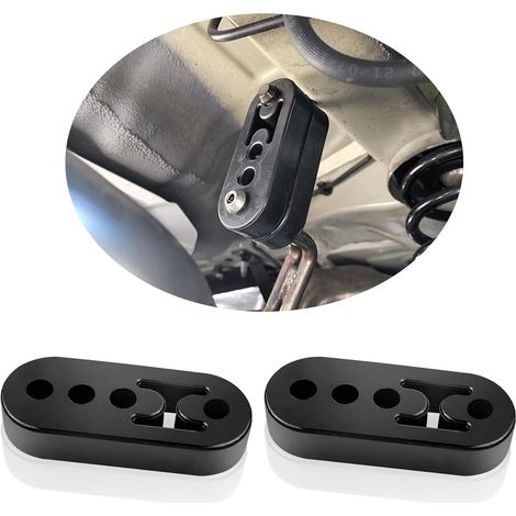 2PCS Silent Bloc Caoutchouc 4 Trous,Silent Bloc Echappement Réglable Renforcé pour Protéger le Système Échappement,Silencieux Echappement Anti Vibration Accessoire Voiture (2PCS) (1/5)