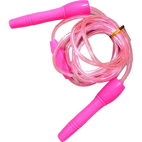 Corde à sauter lumineuse ajustable, phosphorescente, rose, pour adultes et enfants (1/5)
