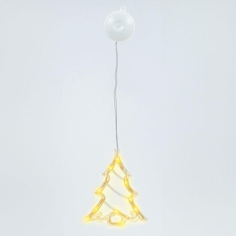 Weihnachts-DIP-LED-Hängebaum für Innendekoration 3 x LR03/AAA (0,23W 3000K) IP20 16x20cm mit Saugnapf (1/5)
