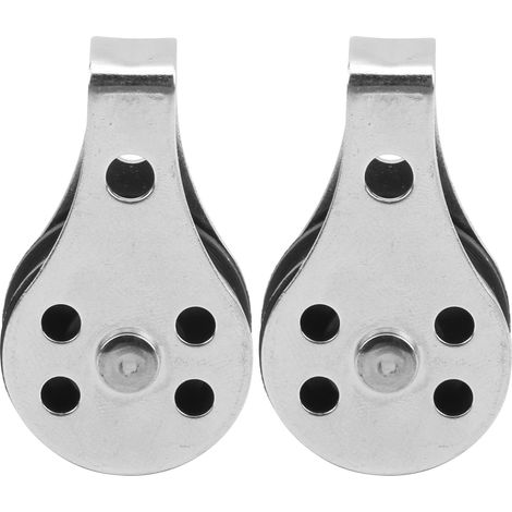 Lot de 2 poulies à roulement en acier inoxydable de 25 mm pour outils et accessoires nautiques (navires, yachts, etc.).