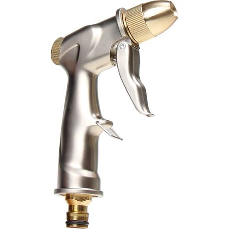 Buse de tuyau d'arrosage, pulvérisateur de tuyau 100 % métallique, pulvérisateur de buse de tuyau d'eau haute pression avec 4 modes réglables pour l'arrosage, le lavage de voiture, le nettoyage