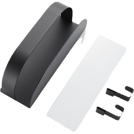 royaluxe - Rangement Salle de Bain Auto-adhésif 23cm Noir Mat Étagère Douche Antirouille Etagere Douche sans Percage Métal Acier Inoxydable Porte Gel Douche Panier Étagère pour Cuisine, (1/5)