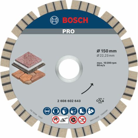 Disque diamant BOSCH Best for Stone pour pierre D  :  150 x 22,23 x 2,4mm