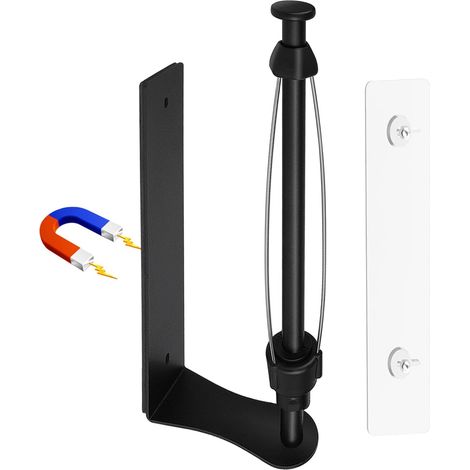 Porte Sopalin Magnétique sans Perçage, Porte Essuie Tout Auto-adhésif, Anti Déroulement pour Utilisation à Une Main, Acier Inoxydable Robuste, Cuisine, Réfrigérateur, Camping Car, Noir Matte (1/5)