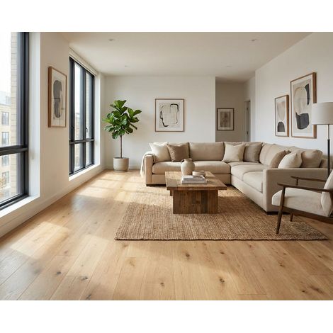 Parquet contrecollé chêne Campagne choix CD - 14/3 x 150 x 1900 mm - huilé brossé, clipsable - botte de 1,71 m² (1/5)