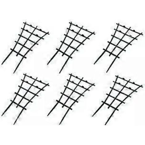 Lot de 6 treillis grimpants robustes en plastique pour pots, empilables, pour jardin, terrasse, fleurs et légumes. (1/4)