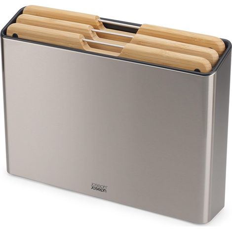 Ensemble de 3 Planches à Découper de Cuisine en bois de bambou, Antidérapantes, avec étui de rangement en Acier Inox, Grand (1/5)