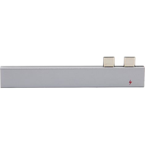 Hub USB-C double, transmission stable, adaptateur Type C vers PD, stockage USB, lecteur carte mémoire, pour ordinateur portable iOS, gris (1/5)