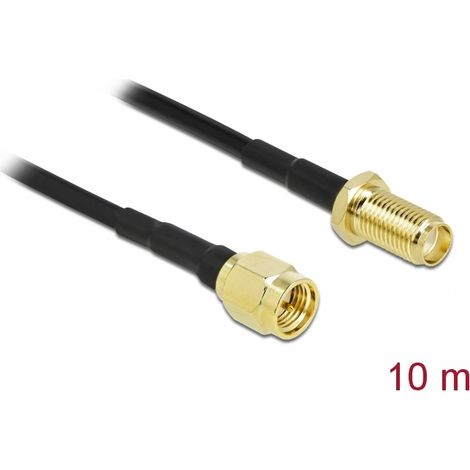 Delock Cable de antena de macho SMA a hembra SMA LMR/CFD100 10 m low loss