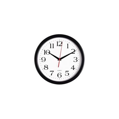 Orologio da parete silenzioso Crezuo da 25 cm (10") di colore nero, con movimento al quarzo di alta qualità e funzionamento a batteria.