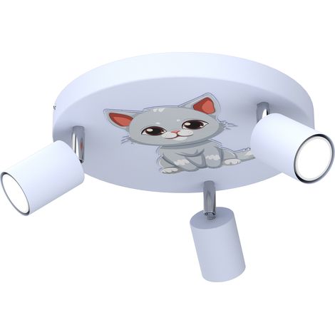 Plafonnier Luminex Fun métal bleu rond 3 spots GU10