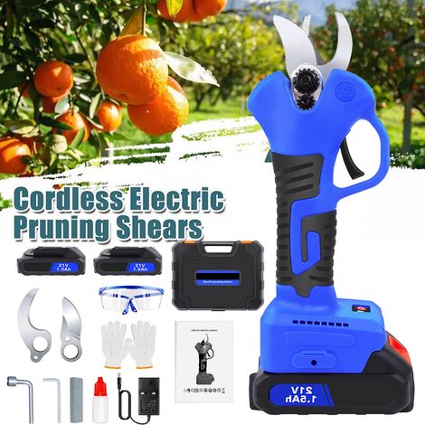 Portable Electric Pruning Shears Cordless Secateurs Garden Tree Pruning Machine Lithium Rechargeable Battery