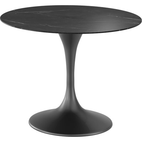 Tavolo Fisso Side 100x100x76 cm Top in Ceramica Marmo Nero (1/3)