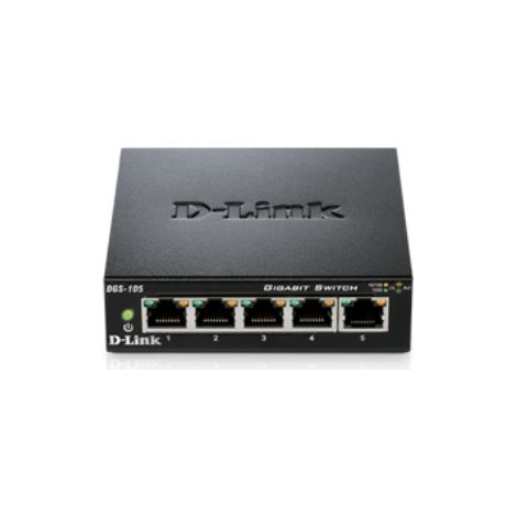 D-Link DGS-105 No administrado L2 Gigabit Ethernet (10/100/1000) Negro