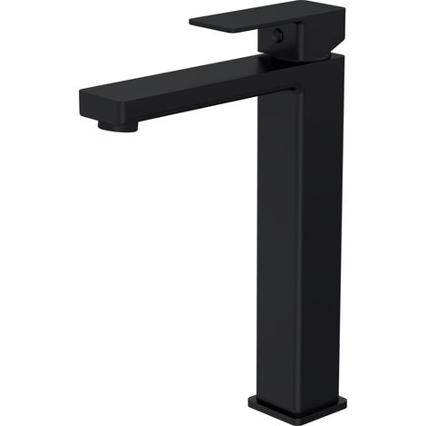 Balterley Milldale Square Tall Mono Basin Mixer Tap with High Rise Design - Matt Black Finish (1/2)