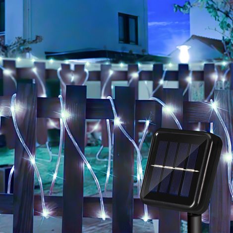 SWANEW Luce di stringa solare. all'aperto per il giardino. la terrazza. il matrimonio e la festa di Natale. 12M 100 LED. bianco freddo (1/5)