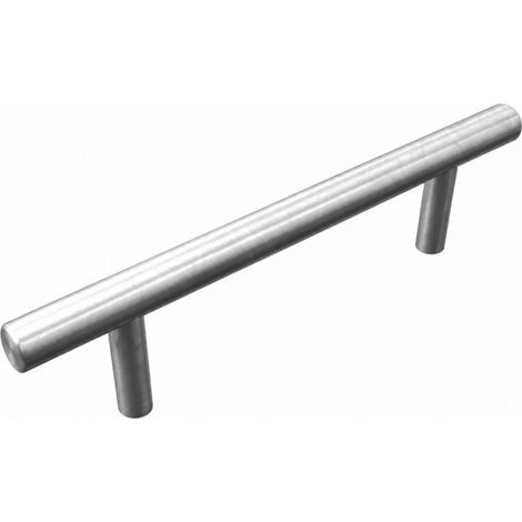 Maniglia in acciaio inox spazzolato, L.208mm, L.12mm, P.33mm, interasse 128mm, 1 pezzo con viti.